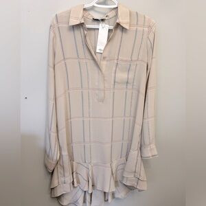 BNWT Vince ruffle bottom striped dress